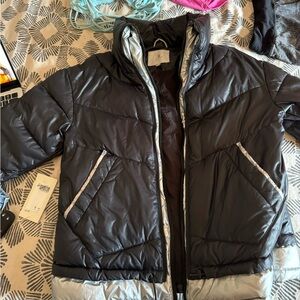 Black and silver coat